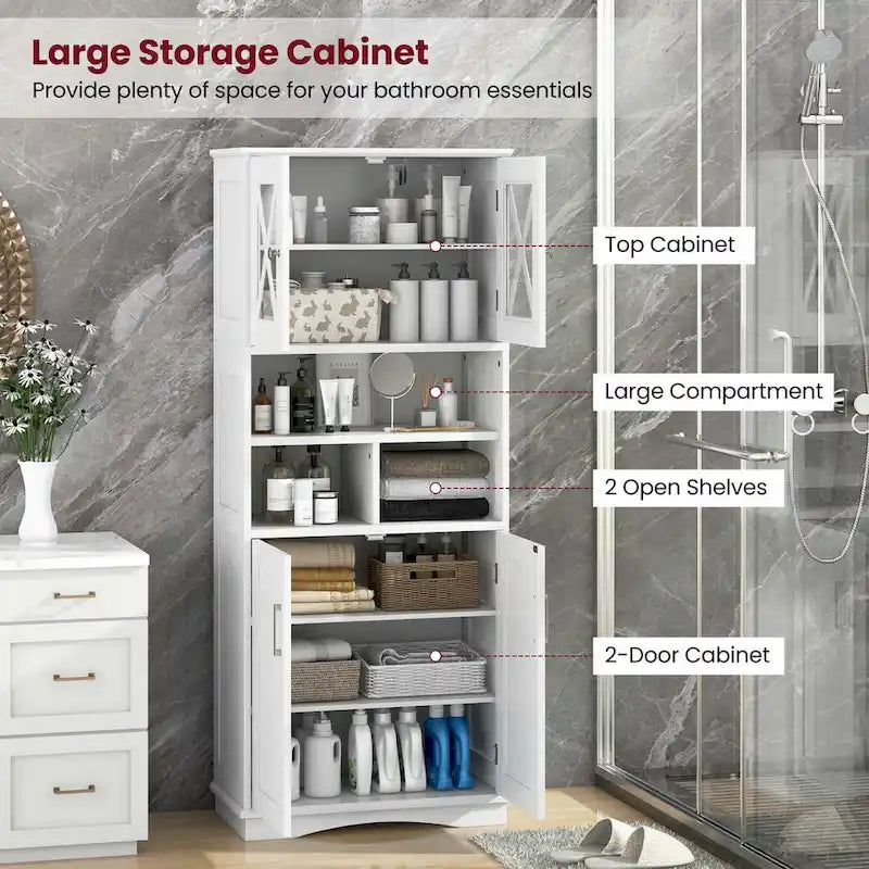 Meuble haut de rangement de salle de bain avec portes en acrylique