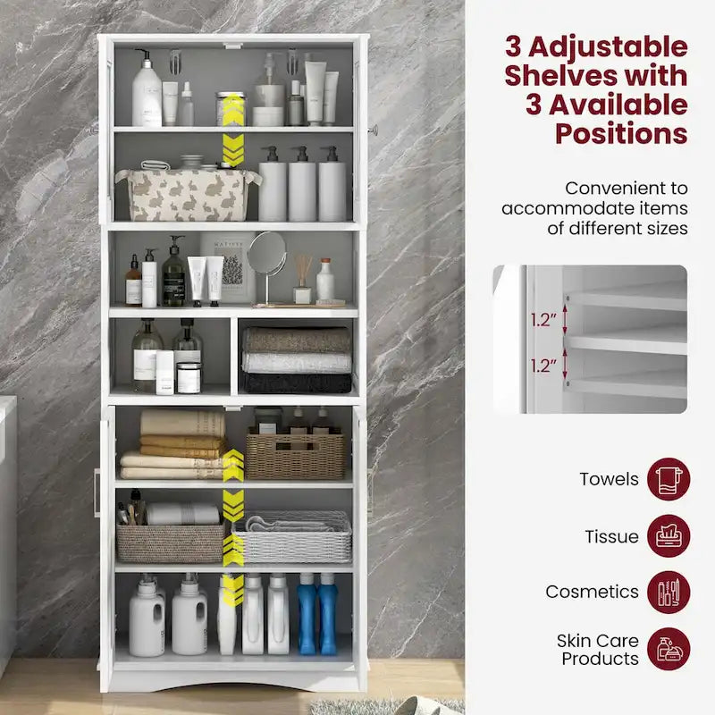 Meuble haut de rangement de salle de bain avec portes en acrylique