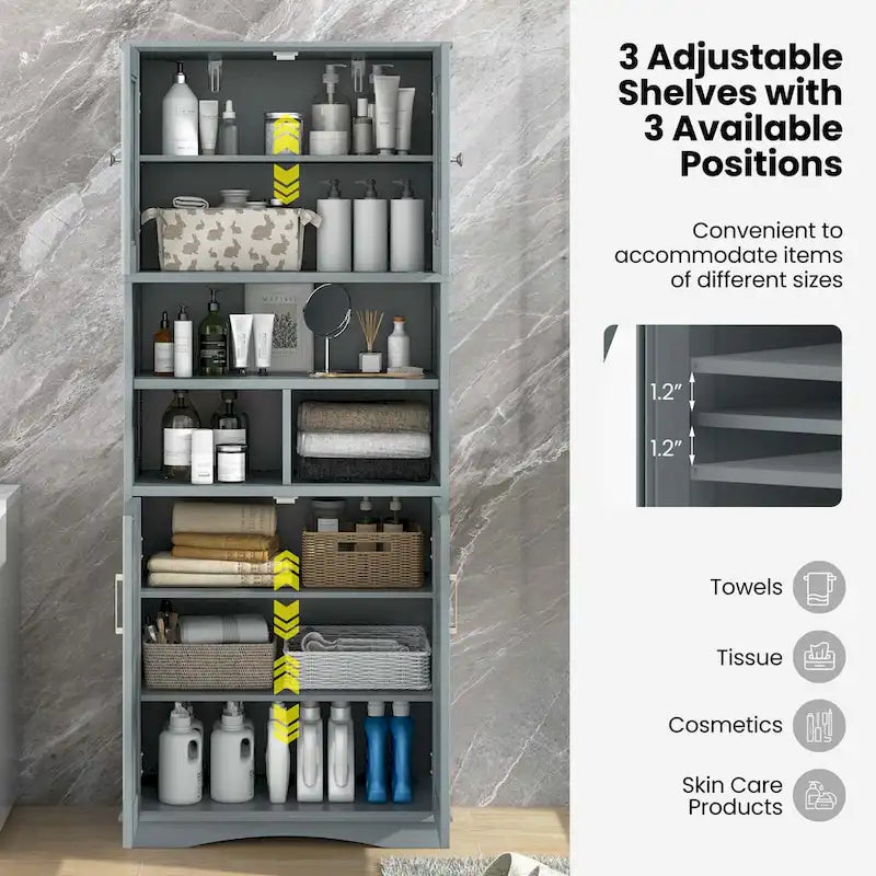 Meuble haut de rangement de salle de bain avec portes en acrylique