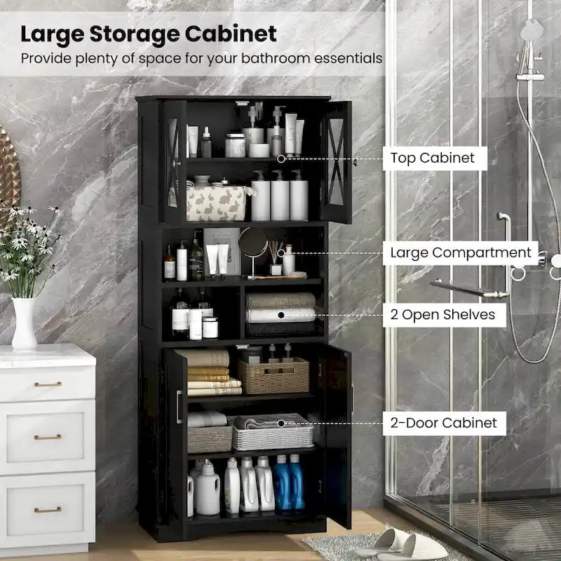 Meuble haut de rangement de salle de bain avec portes en acrylique