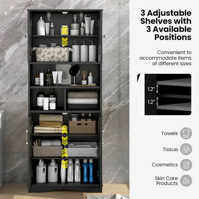 Meuble haut de rangement de salle de bain avec portes en acrylique