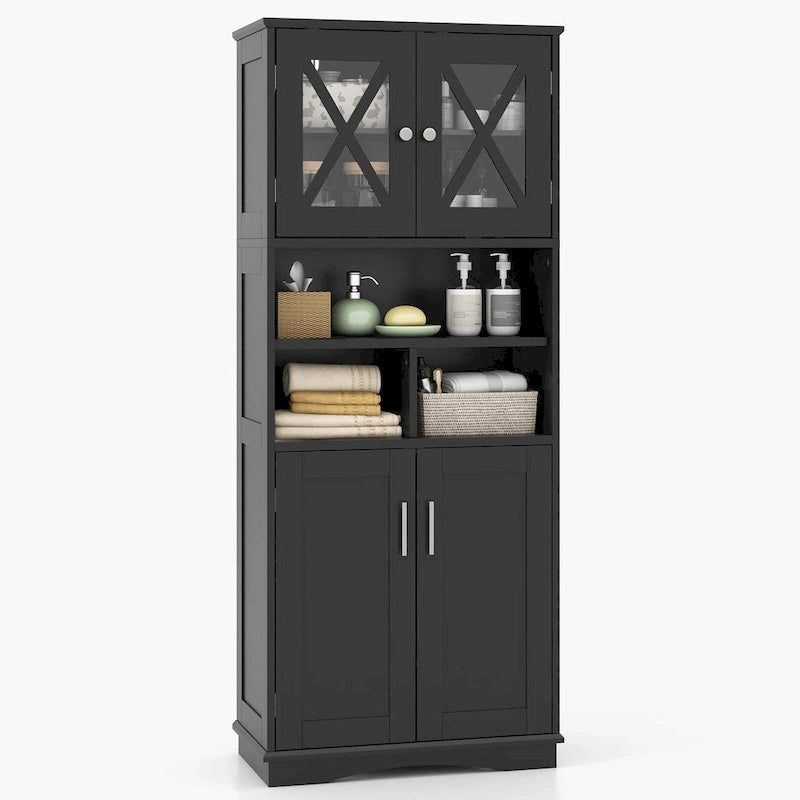 Meuble haut de rangement de salle de bain avec portes en acrylique