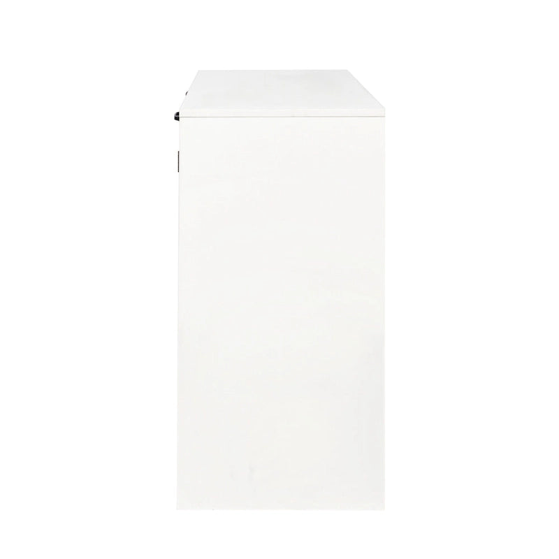 Meuble de salle de bain autoportant avec panier à linge basculant et étagère réglablePorte avec étagères