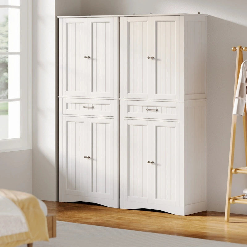 Meuble de Rangement pour Cellier de Cuisine 71", Meuble Autonome de Rangement et d'Organisation avec 4 Portes et 4 Étagères Réglables