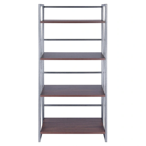 4 Tier Storage Shelf - 48.5 - Graphite and Walnut