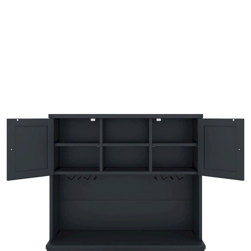 Meuble de bar à café avec tiroirs, garde-manger de cuisine autoportant avec étagères et armoires, buffet avec porte-verres