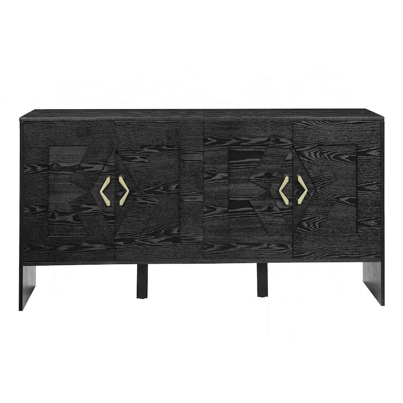 Bahut de rangement polyvalent de style Mid-Century avec étagères réglables