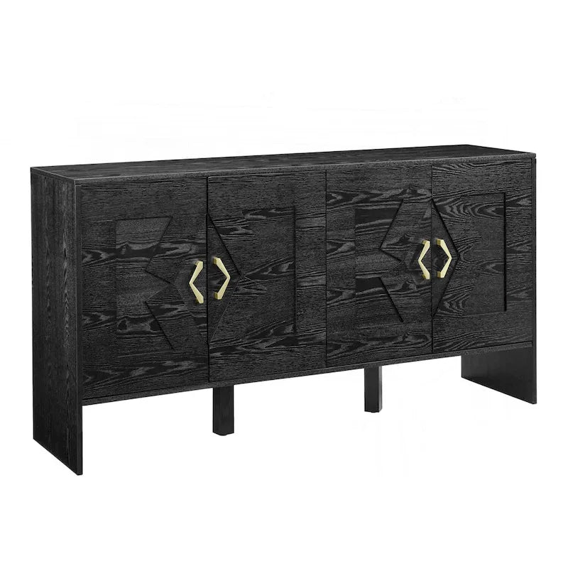 Bahut de rangement polyvalent de style Mid-Century avec étagères réglables