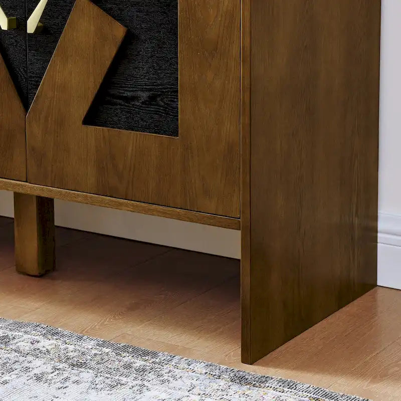 Bahut de rangement polyvalent de style Mid-Century avec étagères réglables