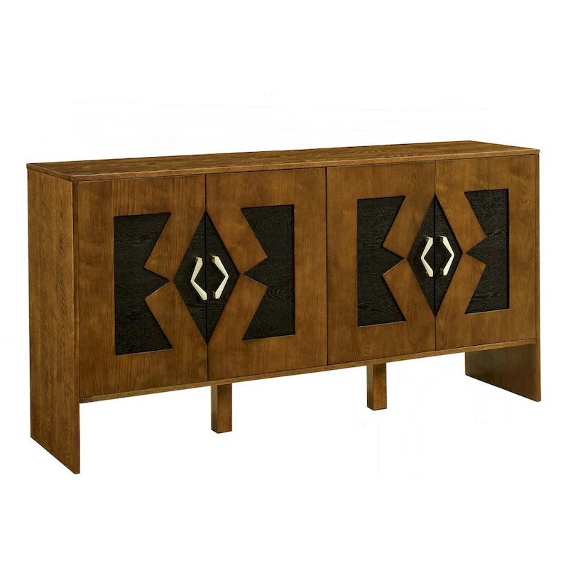 Bahut de rangement polyvalent de style Mid-Century avec étagères réglables