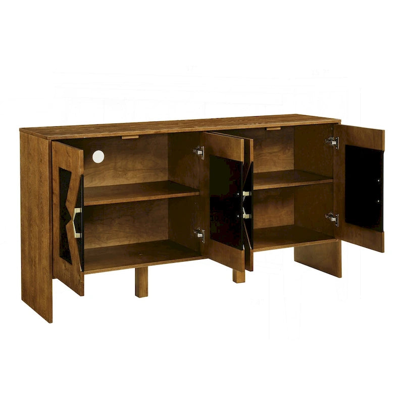 Bahut de rangement polyvalent de style Mid-Century avec étagères réglables