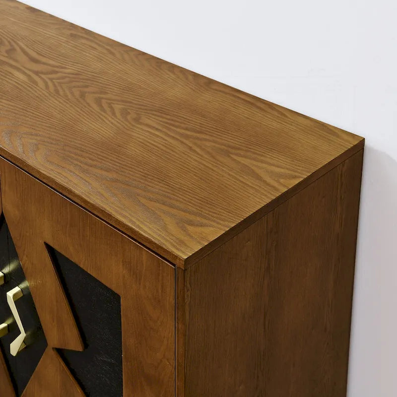 Bahut de rangement polyvalent de style Mid-Century avec étagères réglables