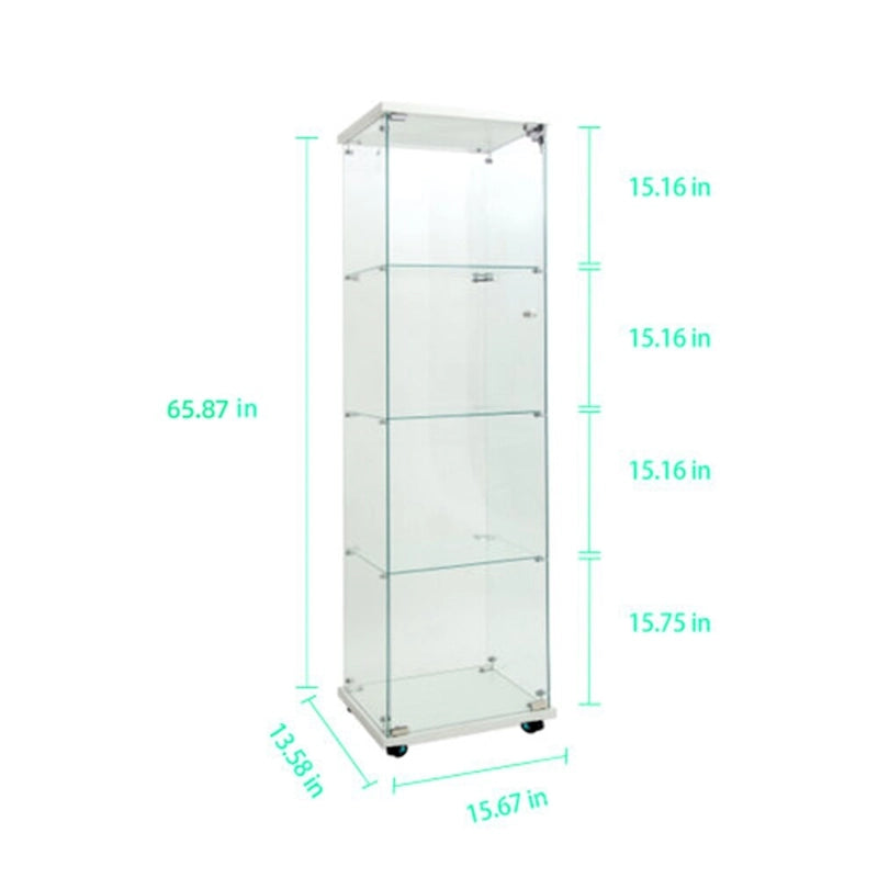 Vitrine en verre trempé, Meuble de rangement, Classeur, avec LED