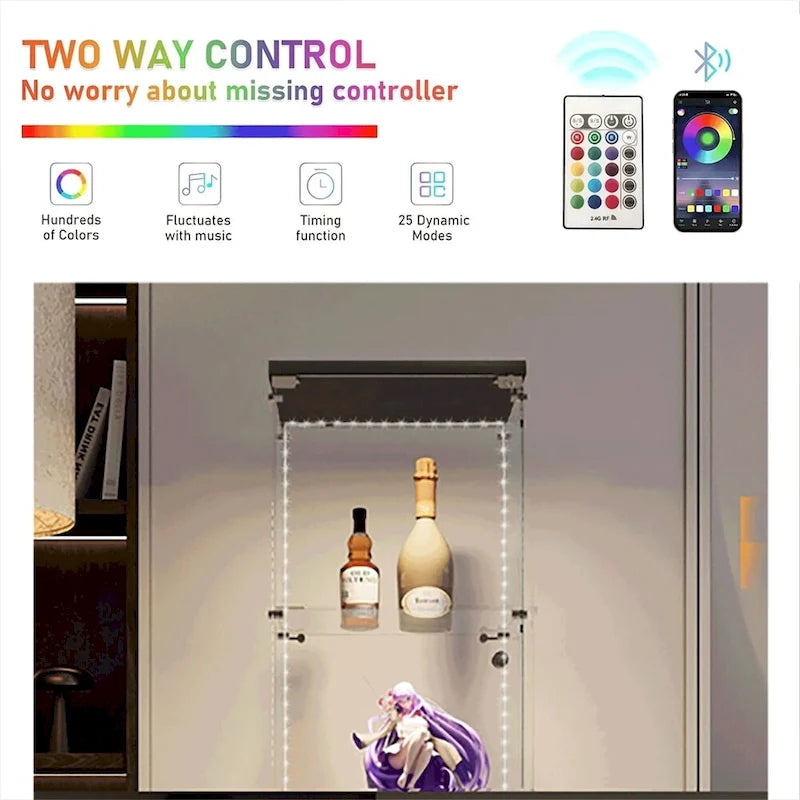 Vitrine en verre trempé, Meuble de rangement, Classeur, avec LED