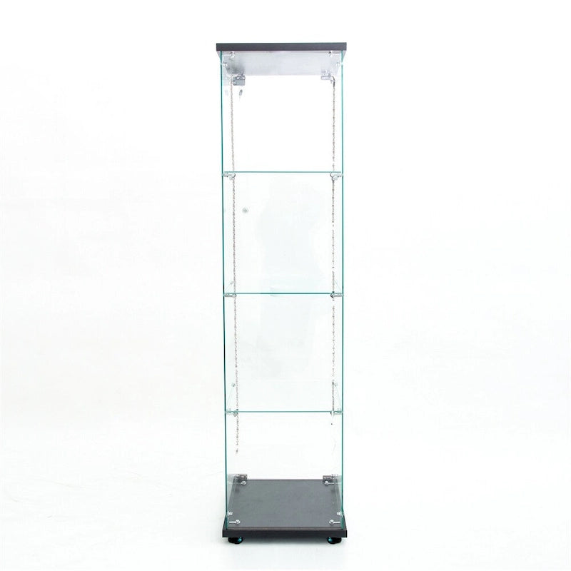 Vitrine en verre trempé, Meuble de rangement, Classeur, avec LED