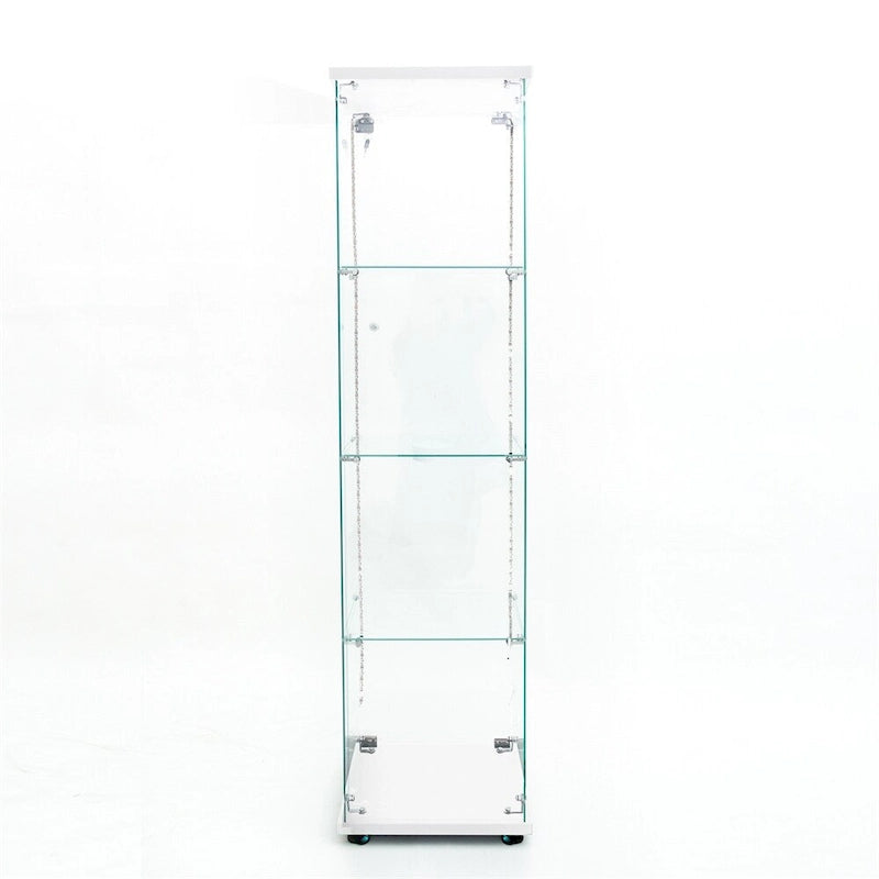 Vitrine en verre trempé, Meuble de rangement, Classeur, avec LED