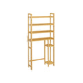 Étagère de rangement gain de place à 4 niveaux au-dessus des toilettes avec étagères réglables et cadre en osier - 83,1 L x 25,9 l x 184,9 H (cm)