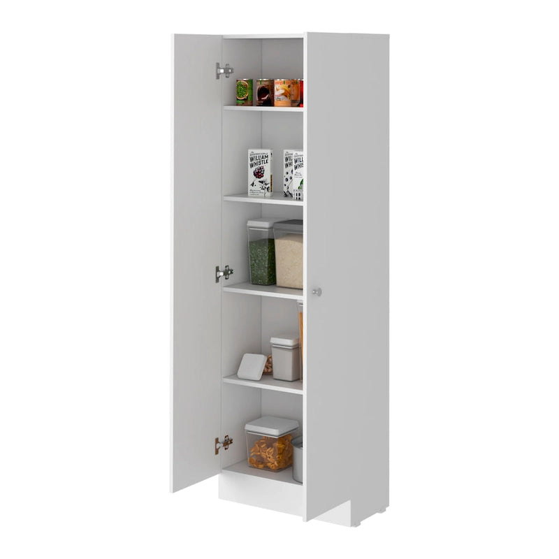 Meuble de rangement à double porte, cinq étagères