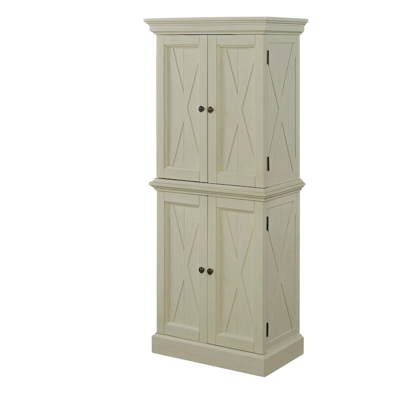 Garde-manger de cuisine blanc cassé avec 4 portes d'armoire