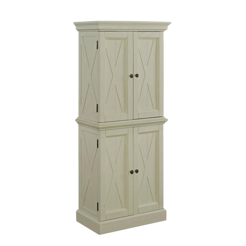 Garde-manger de cuisine blanc cassé avec 4 portes d'armoire