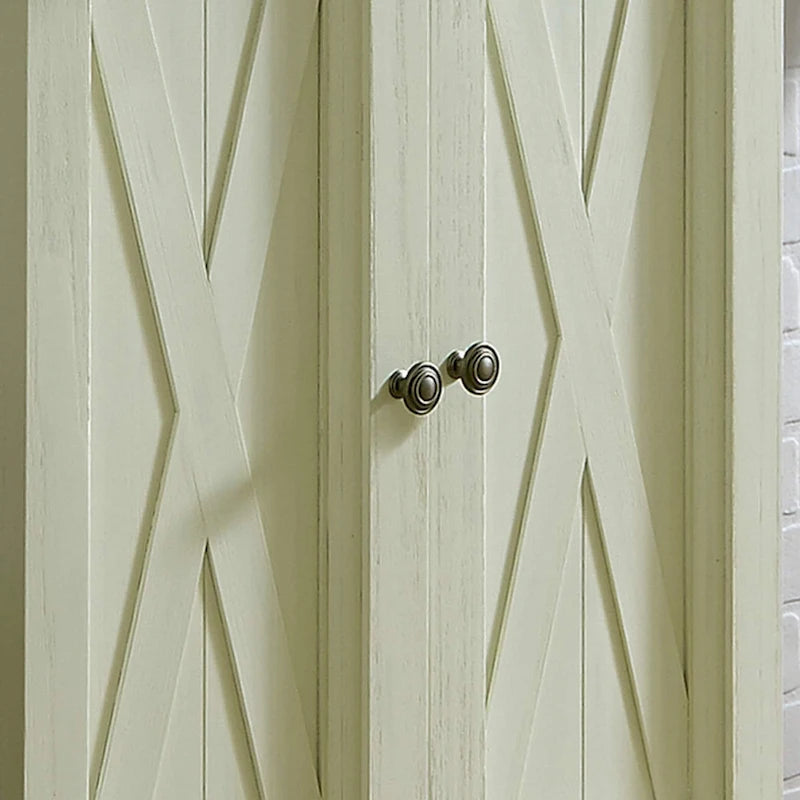 Garde-manger de cuisine blanc cassé avec 4 portes d'armoire