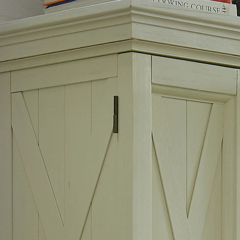 Garde-manger de cuisine blanc cassé avec 4 portes d'armoire