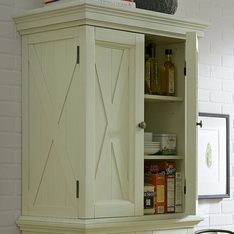 Garde-manger de cuisine blanc cassé avec 4 portes d'armoire