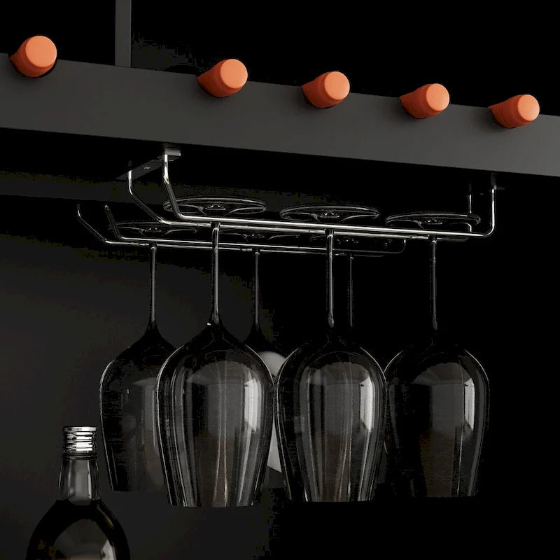 Buffet de garde-manger de 78,9 po avec porte-verres à vin, tiroirs et huche - Blanc