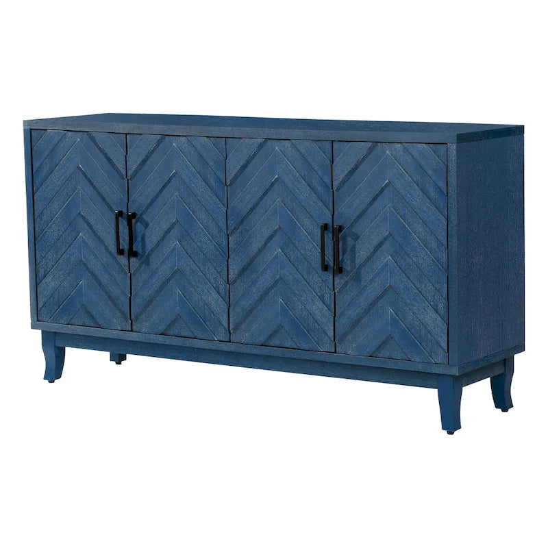 Buffet 4 portes de style vintage avec étagères réglables