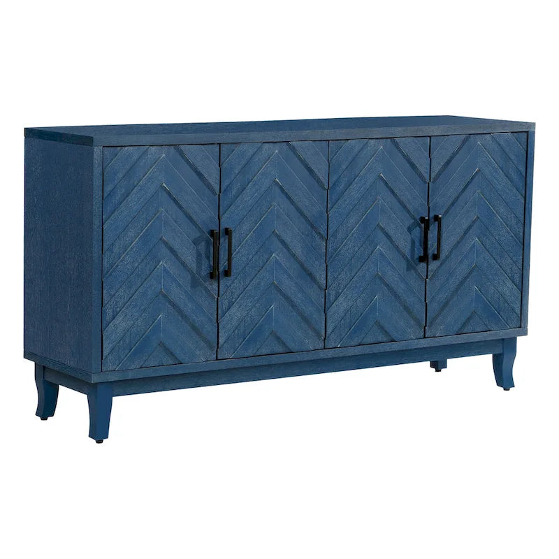 Buffet 4 portes de style vintage avec étagères réglables
