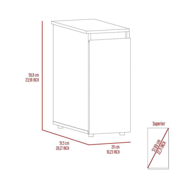 Meuble de rangement de salle de bain avec plateau relevable et tiroir