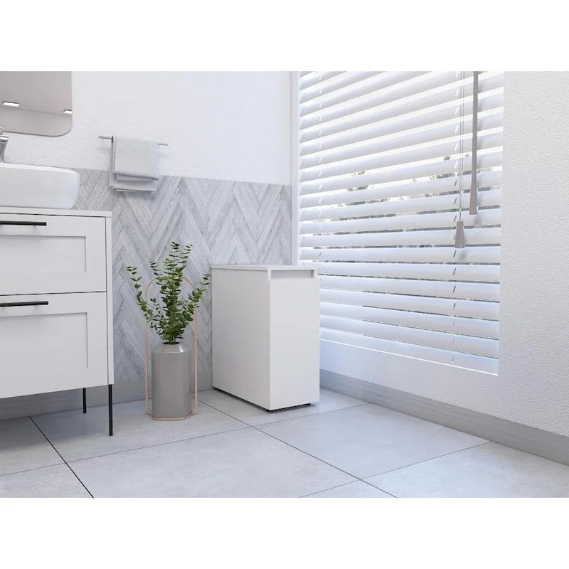 Meuble de rangement de salle de bain avec plateau relevable et tiroir