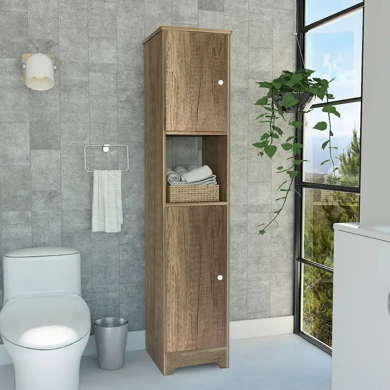 Ibis 14-inch Wide Linen Cabinet with Double Doors, 4 Interior Shelves, and 2 Cabinets