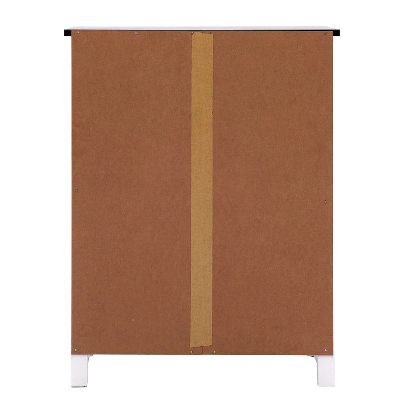 Meuble de rangement de salle de bain en bois noir et blanc - 81 cm H x 60 cm L x 30 cm P