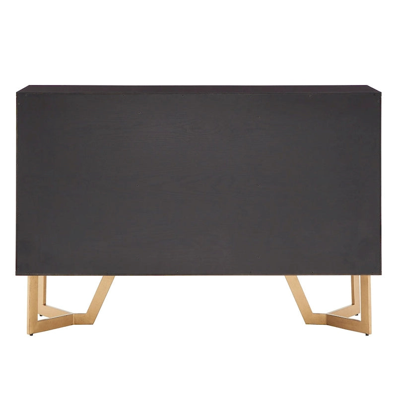 Buffet noir avec piètement en métal doré