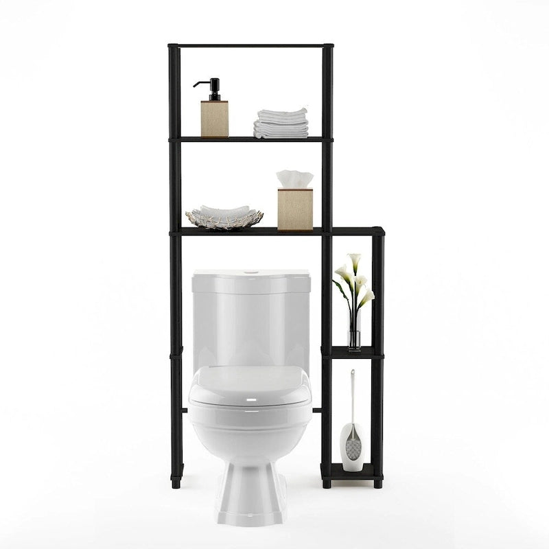 Étagère de rangement gain de place 5 tablettes à placer au-dessus des toilettes