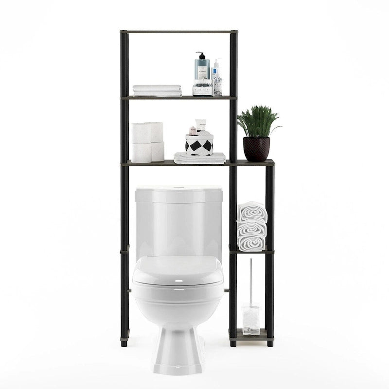 Étagère de rangement gain de place 5 tablettes à placer au-dessus des toilettes