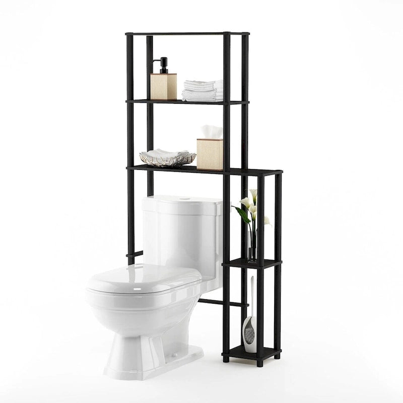 Étagère de rangement gain de place 5 tablettes à placer au-dessus des toilettes