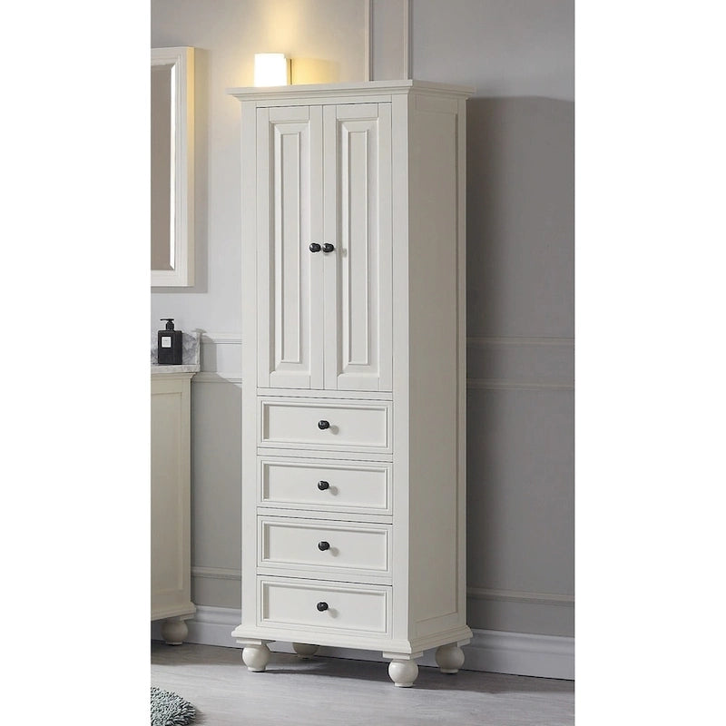 Avanity Thompson 24 Inch French White Finish Linen Cabinet - 24W x 68H - 24W x 68H