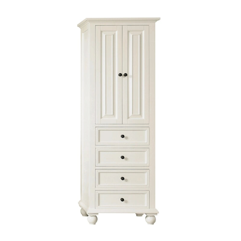 Meuble de Rangement en Lin Blanc Français 24L x 68H avec Tiroirs à Fermeture Douce