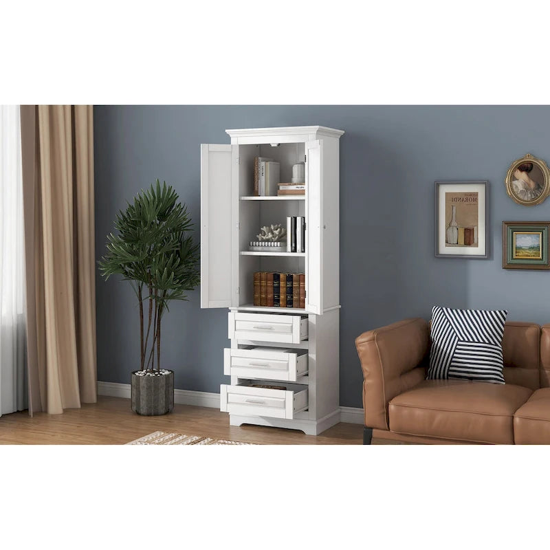 Tall Storage Cabinet with Three Drawers