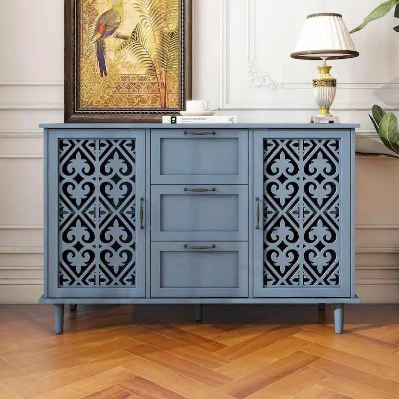 Meuble de rangement d'appoint avec 2 portes et 3 tiroirs