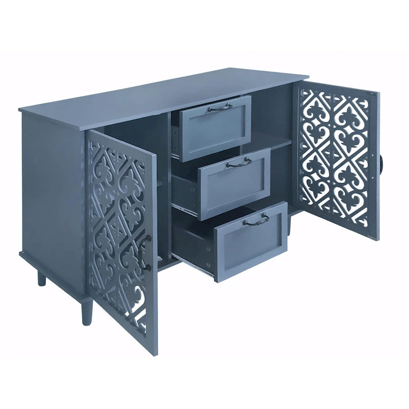 Meuble de rangement d'appoint avec 2 portes et 3 tiroirs