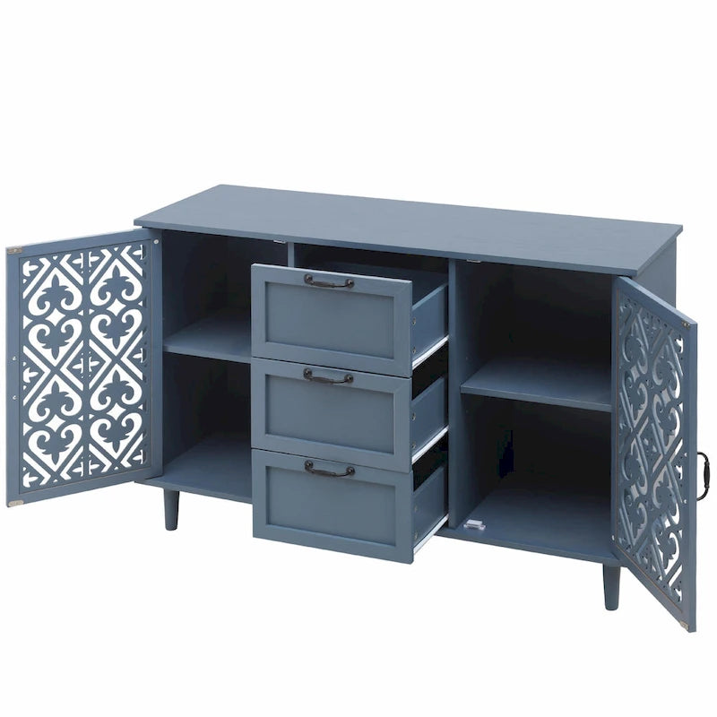 Meuble de rangement d'appoint avec 2 portes et 3 tiroirs