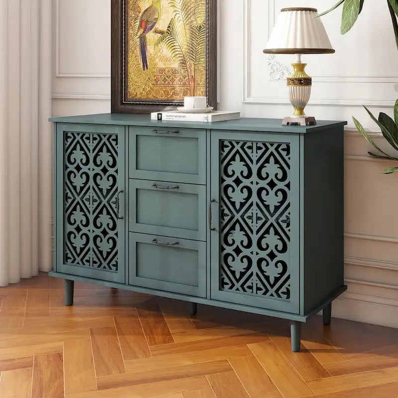Meuble de rangement d'appoint avec 2 portes et 3 tiroirs