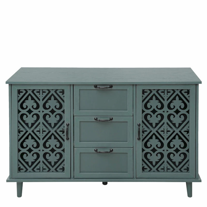 Meuble de rangement d'appoint avec 2 portes et 3 tiroirs
