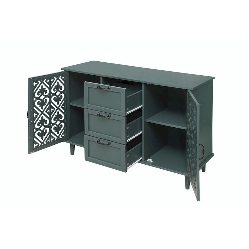 Meuble de rangement d'appoint avec 2 portes et 3 tiroirs