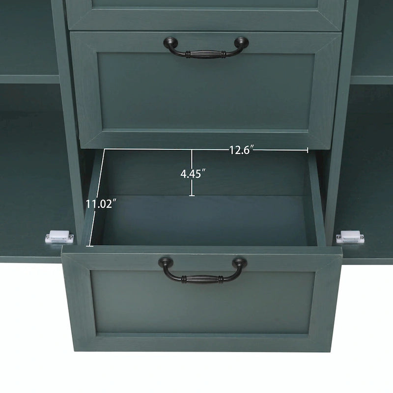 Meuble de rangement d'appoint avec 2 portes et 3 tiroirs