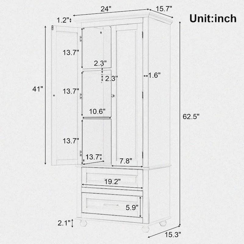 Armoire de rangement haute de salle de bain en bois, minimaliste et moderne, avec dispositif anti-basculement