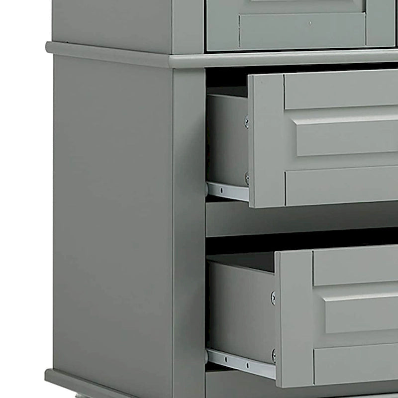Armoire de rangement haute de salle de bain en bois, minimaliste et moderne, avec dispositif anti-basculement